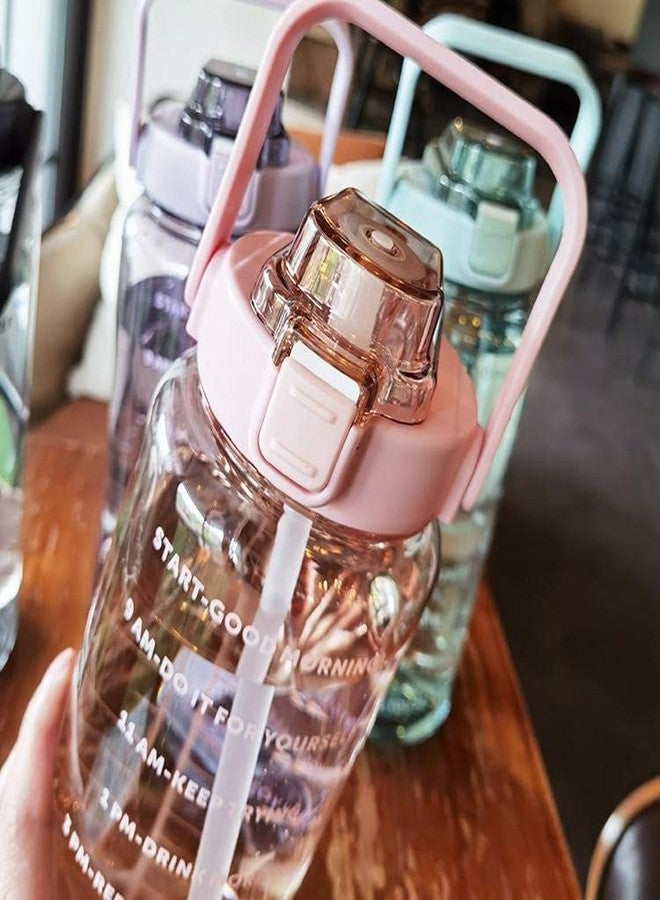 WEZOSHINET 2 L Capacity Belt Straw Transparent Motivational Water Bottles| Leakproof Durable Non-Toxic Sipper for School/College/office/Travel Bottle | BPA-Free Fitness Sports Bottle (Multicolor) - Image 5